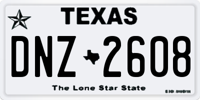 TX license plate DNZ2608
