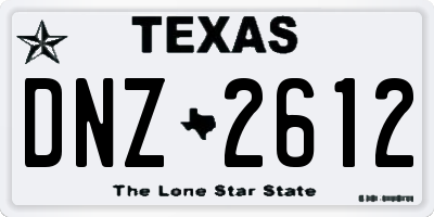 TX license plate DNZ2612