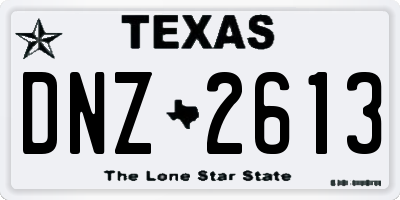 TX license plate DNZ2613