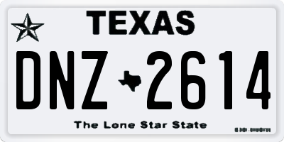 TX license plate DNZ2614