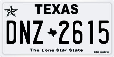 TX license plate DNZ2615
