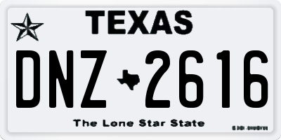 TX license plate DNZ2616