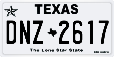 TX license plate DNZ2617