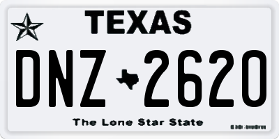 TX license plate DNZ2620