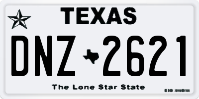 TX license plate DNZ2621
