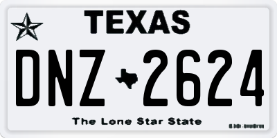 TX license plate DNZ2624