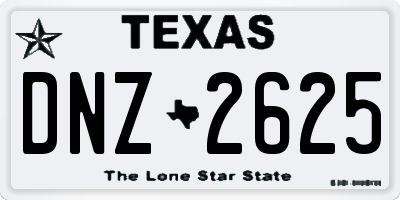 TX license plate DNZ2625