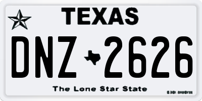 TX license plate DNZ2626