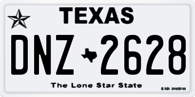TX license plate DNZ2628
