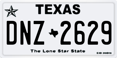 TX license plate DNZ2629
