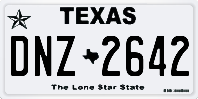 TX license plate DNZ2642