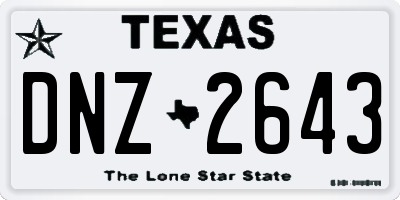TX license plate DNZ2643