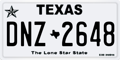 TX license plate DNZ2648
