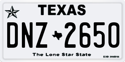 TX license plate DNZ2650