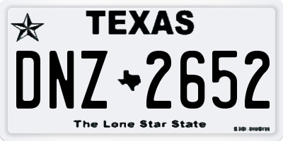 TX license plate DNZ2652