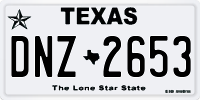 TX license plate DNZ2653