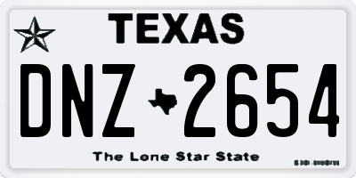 TX license plate DNZ2654