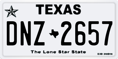 TX license plate DNZ2657