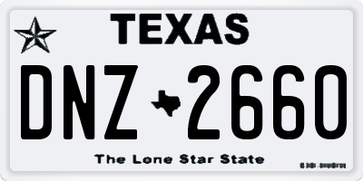 TX license plate DNZ2660