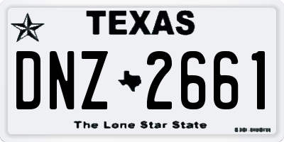 TX license plate DNZ2661