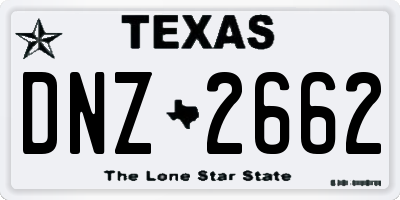 TX license plate DNZ2662