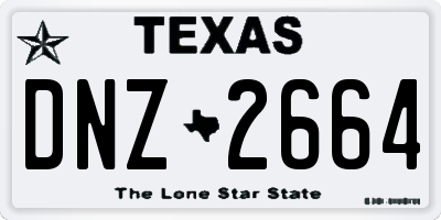 TX license plate DNZ2664