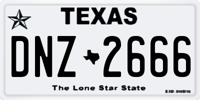 TX license plate DNZ2666