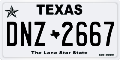 TX license plate DNZ2667