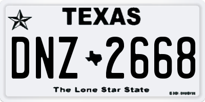 TX license plate DNZ2668