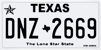 TX license plate DNZ2669