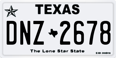 TX license plate DNZ2678