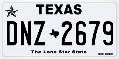 TX license plate DNZ2679
