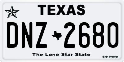 TX license plate DNZ2680