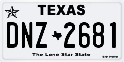 TX license plate DNZ2681