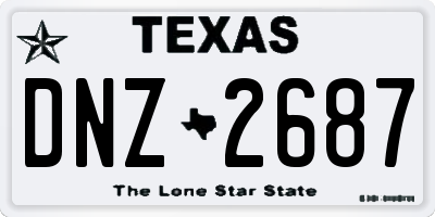 TX license plate DNZ2687