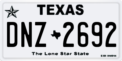 TX license plate DNZ2692
