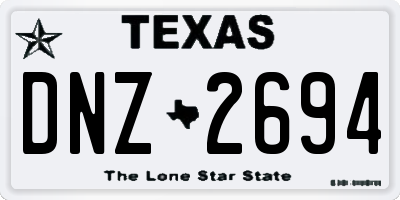 TX license plate DNZ2694