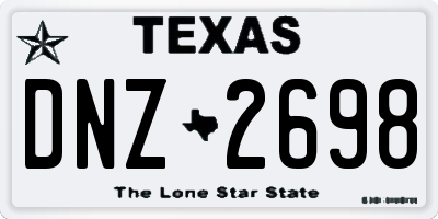 TX license plate DNZ2698