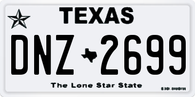 TX license plate DNZ2699