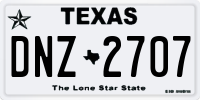 TX license plate DNZ2707