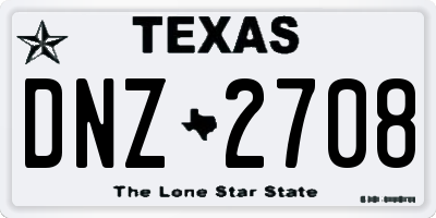 TX license plate DNZ2708