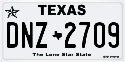 TX license plate DNZ2709