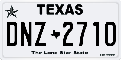 TX license plate DNZ2710