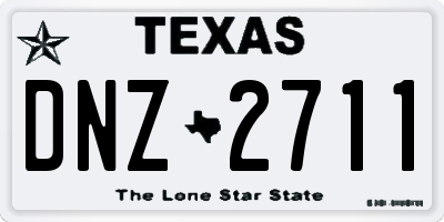 TX license plate DNZ2711
