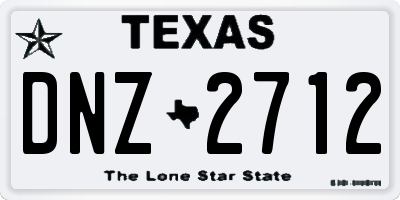 TX license plate DNZ2712