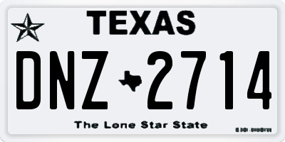 TX license plate DNZ2714