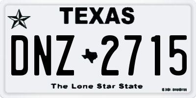 TX license plate DNZ2715