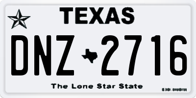 TX license plate DNZ2716