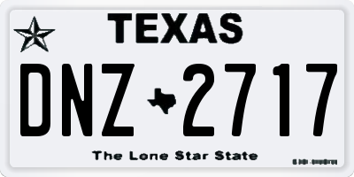TX license plate DNZ2717