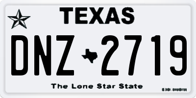 TX license plate DNZ2719